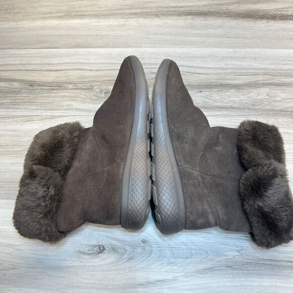 Skechers Boots Suede On The Go City 2 Womens 7.5 Goga Max Mid-Calf Flat 14633 - Picture 3 of 11